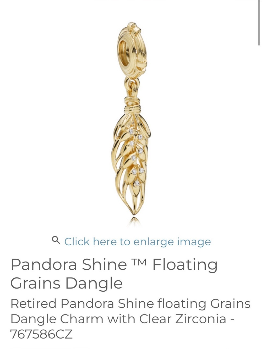 Pandora Shine "Floating Grains" Dangle Charm, 18k gold-plated
